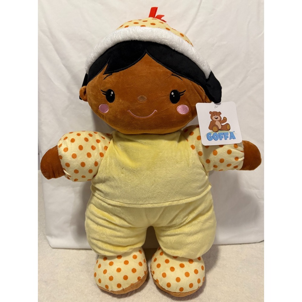 Goffa Super Soft Baby Girl Doll 23" Plush Huggable Sweet Yellow‎ Black Pink Kids